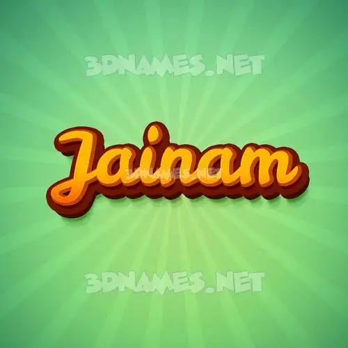 jainam in Green Rays style - 3D name wallpaper