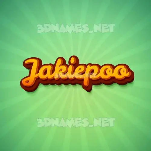 jakiepoo in Green Rays style - 3D name wallpaper