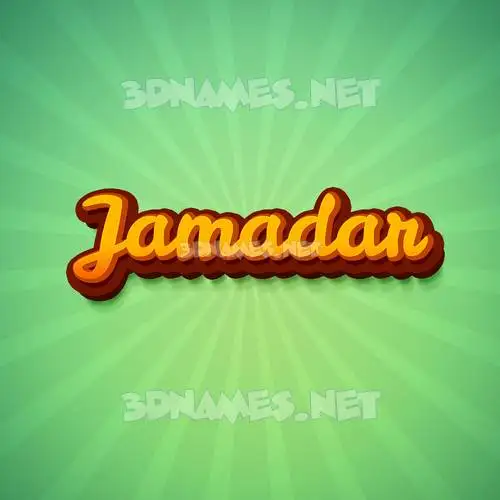jamadar in Green Rays style - 3D name wallpaper