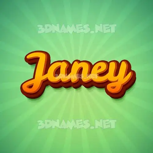 janey in Green Rays style - 3D name wallpaper