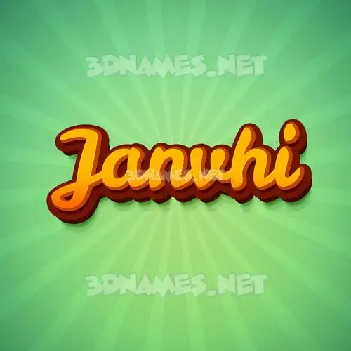 janvhi in Green Rays style - 3D name wallpaper