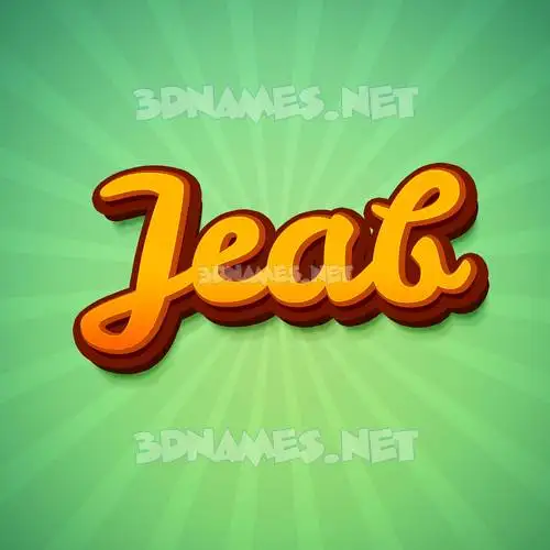 jeab in Green Rays style - 3D name wallpaper