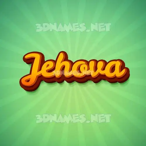 jehova in Green Rays style - 3D name wallpaper