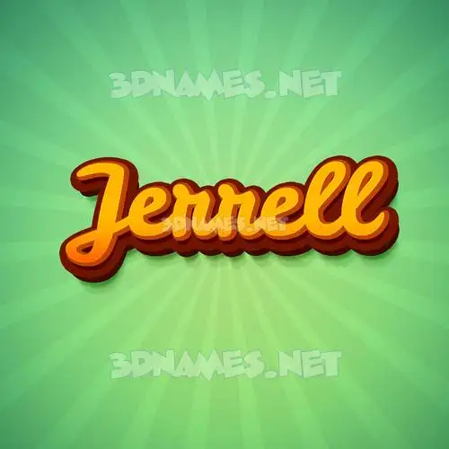 jerrell in Green Rays style - 3D name wallpaper