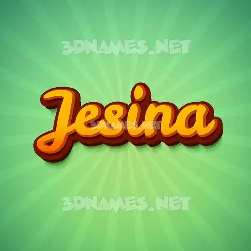 jesina in Green Rays style - 3D name wallpaper