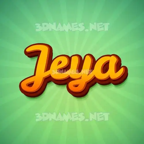 jeya in Green Rays style - 3D name wallpaper