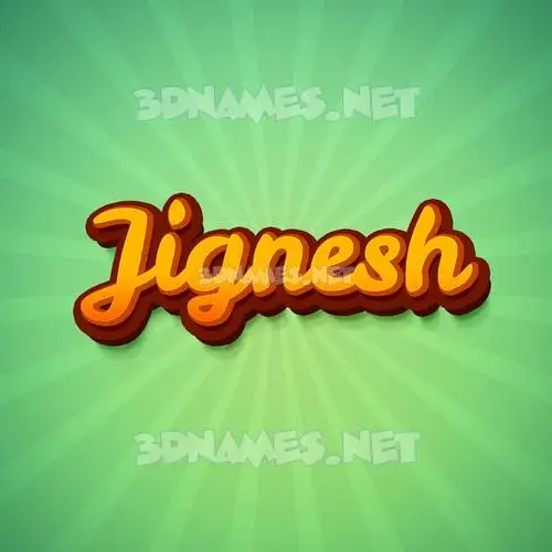 jignesh in Green Rays style - 3D name wallpaper