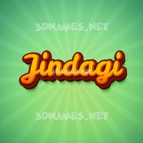 jindagi in Green Rays style - 3D name wallpaper