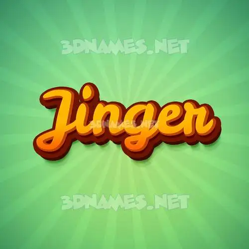 jinger in Green Rays style - 3D name wallpaper