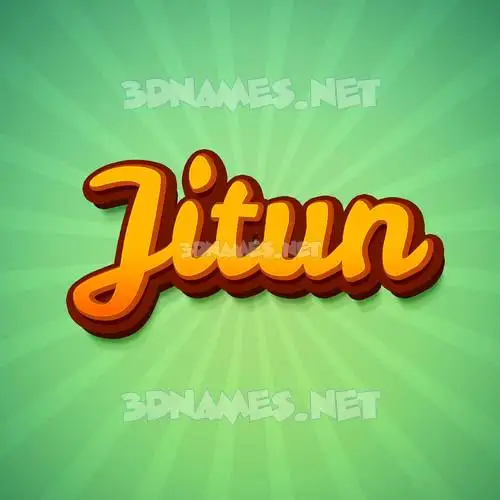 jitun in Green Rays style - 3D name wallpaper
