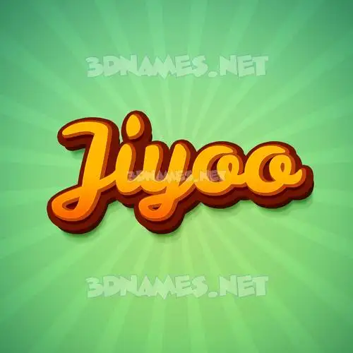 jiyoo in Green Rays style - 3D name wallpaper