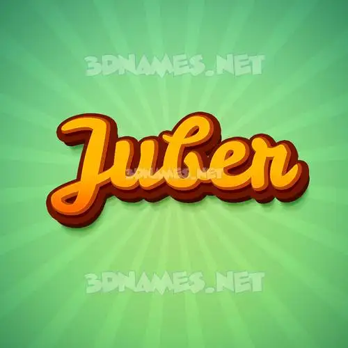 juber in Green Rays style - 3D name wallpaper