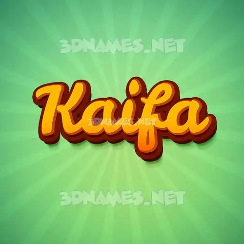 kaifa in Green Rays style - 3D name wallpaper