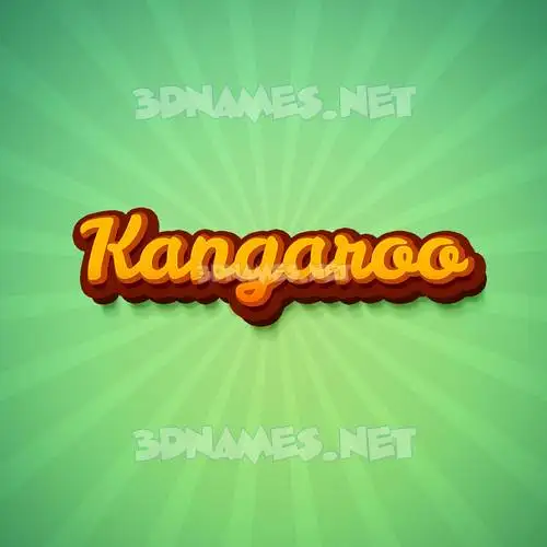 kangaroo in Green Rays style - 3D name wallpaper