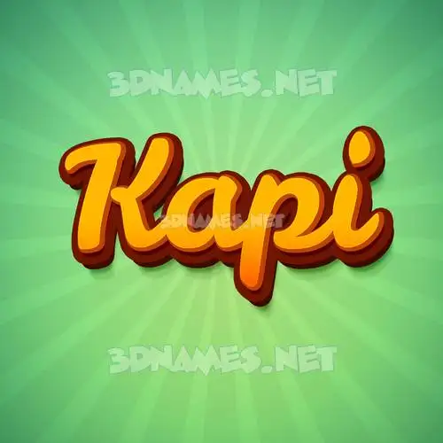 kapi in Green Rays style - 3D name wallpaper