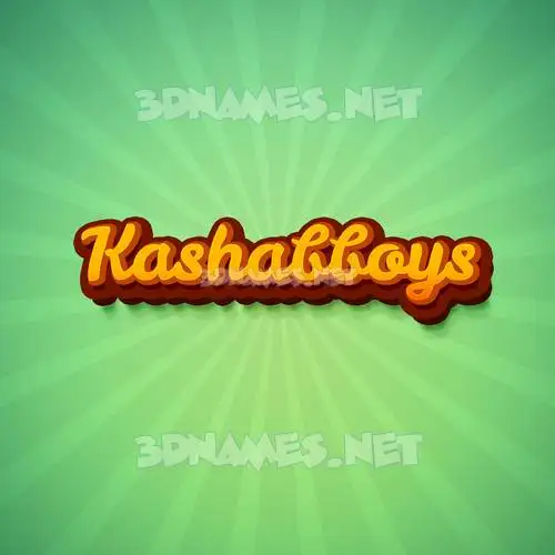 kashabboys in Green Rays style - 3D name wallpaper