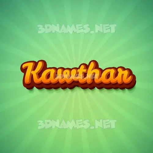kawthar in Green Rays style - 3D name wallpaper