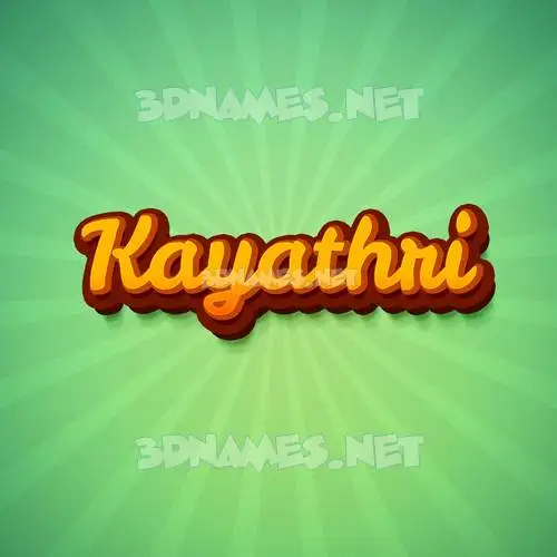 kayathri in Green Rays style - 3D name wallpaper