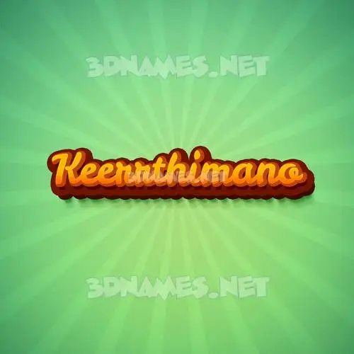 keerrthimano in Green Rays style - 3D name wallpaper