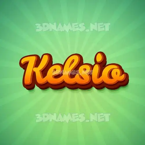 kelsio in Green Rays style - 3D name wallpaper