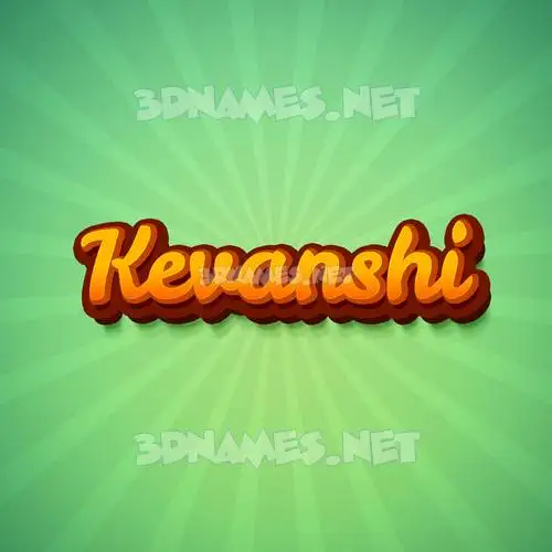 kevanshi in Green Rays style - 3D name wallpaper