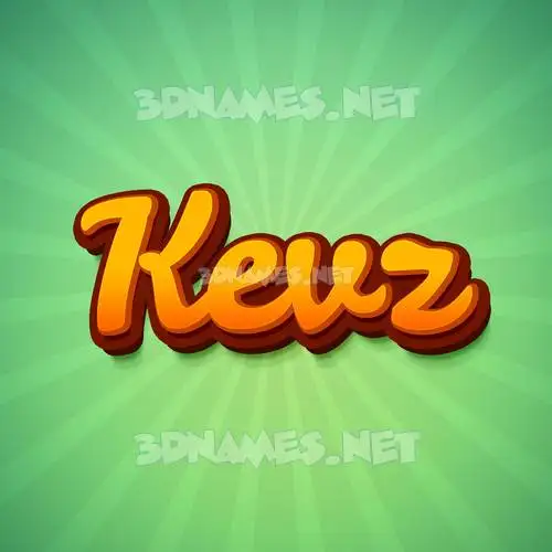 kevz in Green Rays style - 3D name wallpaper