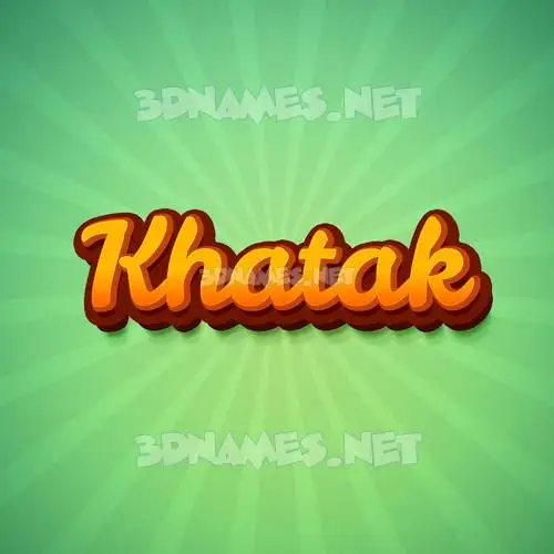 khatak in Green Rays style - 3D name wallpaper
