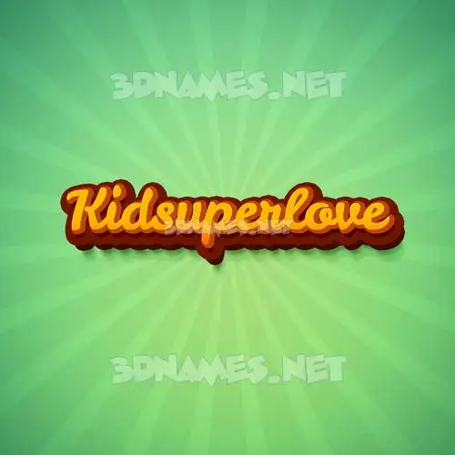 kidsuperlove in Green Rays style - 3D name wallpaper