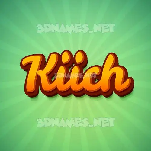 kiich in Green Rays style - 3D name wallpaper
