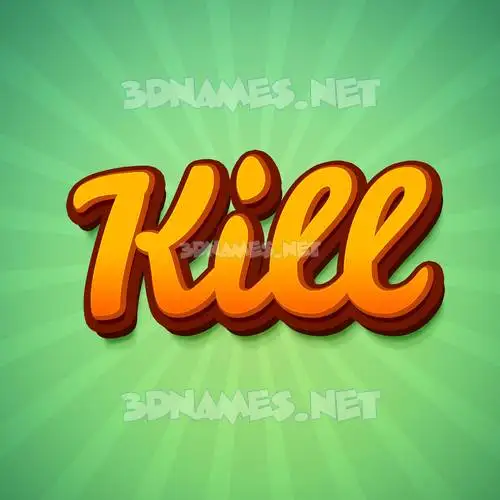 kill in Green Rays style - 3D name wallpaper kill in Green Rays style - 3D name wallpaper