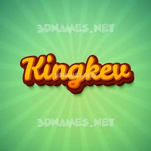 kingkev in Green Rays style - 3D name wallpaper