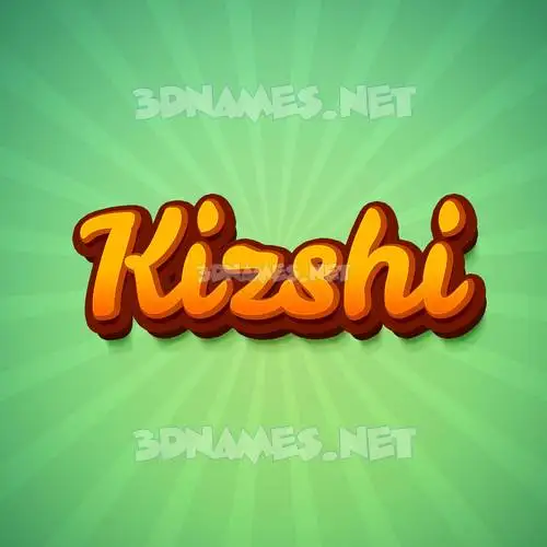 kizshi in Green Rays style - 3D name wallpaper