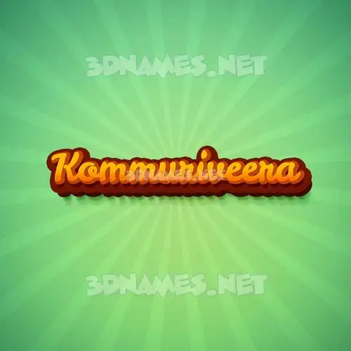 kommuriveera in Green Rays style - 3D name wallpaper