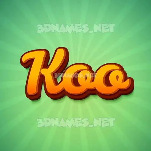 koo in Green Rays style - 3D name wallpaper