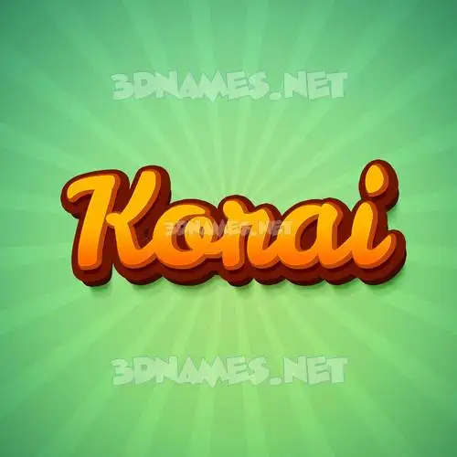 korai in Green Rays style - 3D name wallpaper