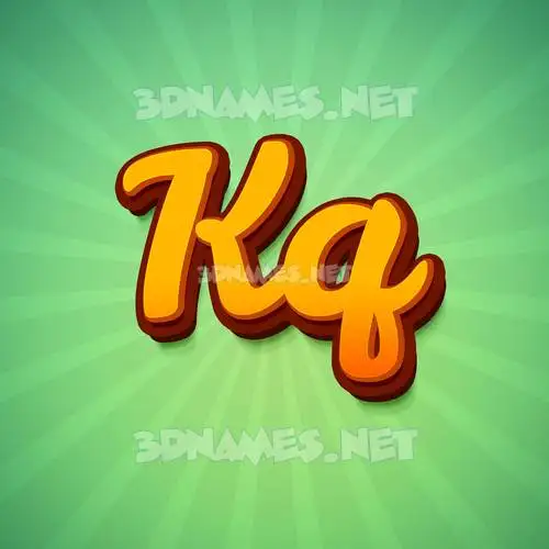 kq in Green Rays style - 3D name wallpaper