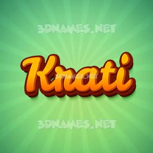 krati in Green Rays style - 3D name wallpaper