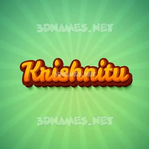 krishnitu in Green Rays style - 3D name wallpaper