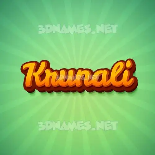 krunali in Green Rays style - 3D name wallpaper