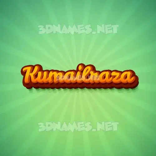 kumailraza in Green Rays style - 3D name wallpaper