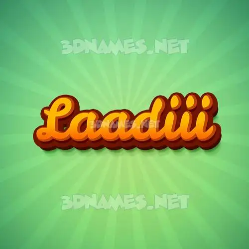 laadiii in Green Rays style - 3D name wallpaper