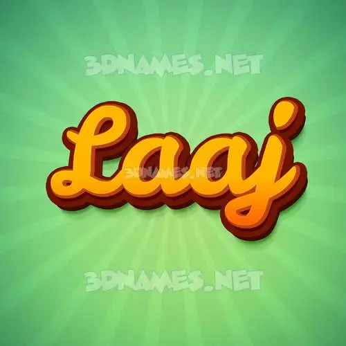 laaj in Green Rays style - 3D name wallpaper