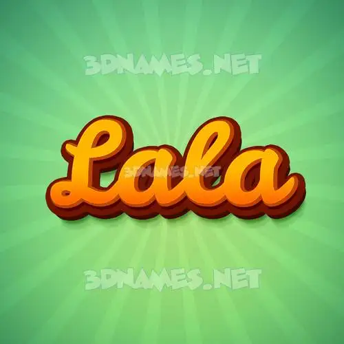 lala in Green Rays style - 3D name wallpaper