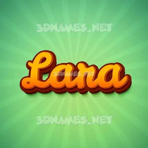 lara in Green Rays style - 3D name wallpaper