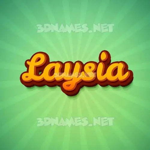 laysia in Green Rays style - 3D name wallpaper