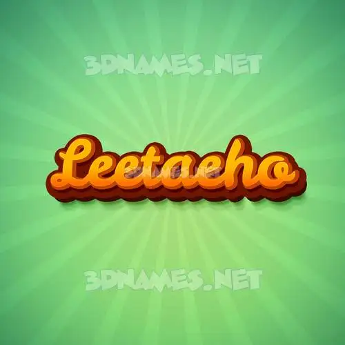 leetaeho in Green Rays style - 3D name wallpaper