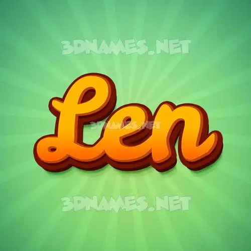 len in Green Rays style - 3D name wallpaper len in Green Rays style - 3D name wallpaper