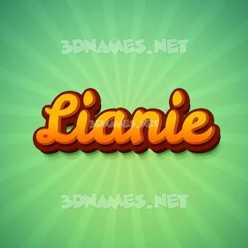 lianie in Green Rays style - 3D name wallpaper