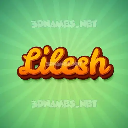 lilesh in Green Rays style - 3D name wallpaper