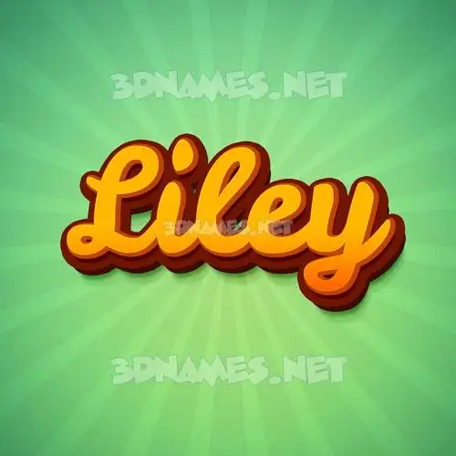 liley in Green Rays style - 3D name wallpaper